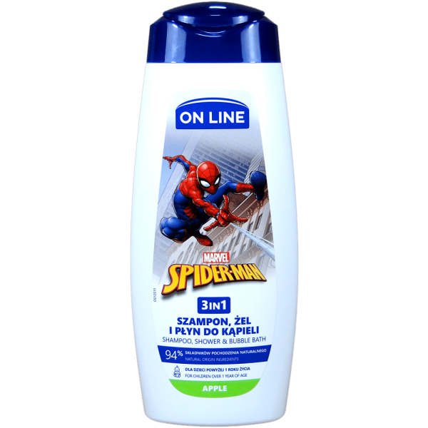 Šampoon, dušigeel ja vannivaht 3in1 “OnLine” , Spiderman 400 ml