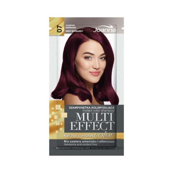 Окрашивающий шампунь для волос Joanna Multi Effect 35 г, 07 Deep Burgundy (ГЛУБОКИЙ БУРГУНДИ)