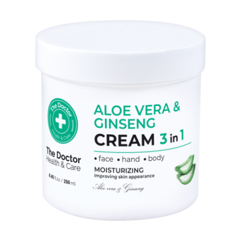 Cream “Home Doctor” 3 in 1 for body, face, hands with ginseng and aloe extract 250 ml