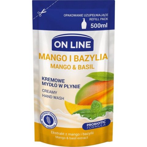 On Line Creamy Hand Wash Mango & Basil Refill 500ml