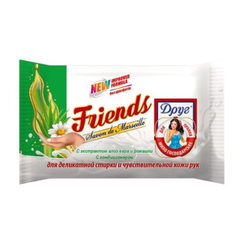 Хозяйственное твердое мыло Friends, для деликатной стирки и чувствительной кожи рук, 125 г