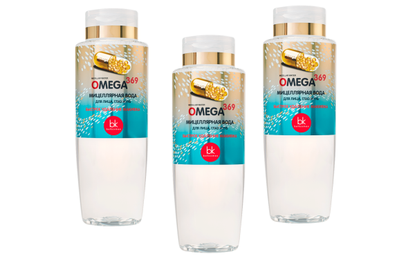Мицеллярная вода для лица, глаз и губ OMEGA 369