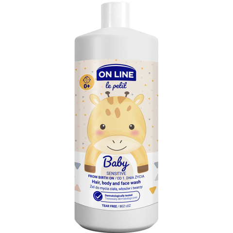 Šampoon, dušigeel ja vannivaht 3in1 “OnLine Baby Sensetive” 850ml