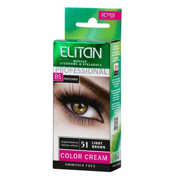 Ripsme- ja kulmuvärv “ELITAN” professional B5-vitamiiniga, nr51 tume blond 2*5ml