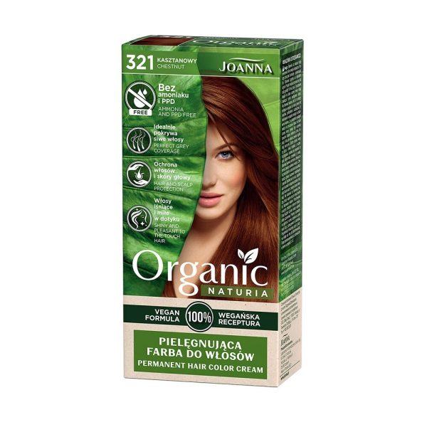 Крем-краска для волос Joanna Naturia Organic, 321 Каштановый