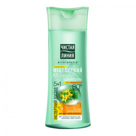 Šampoon “Puhas Liin”, Mitsellaarne 5 taime jõud kõikidele juustele 400 ml (UA)