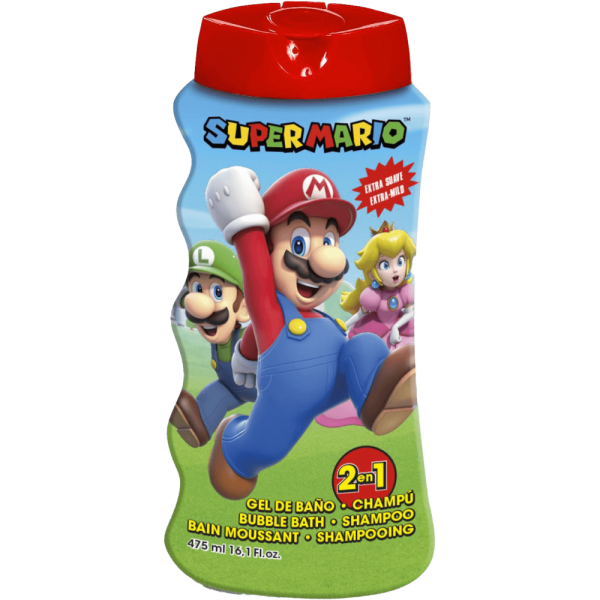 Suihkugeeli ja shampoo 2in1 ”Lorenay Super Mario” 475ml