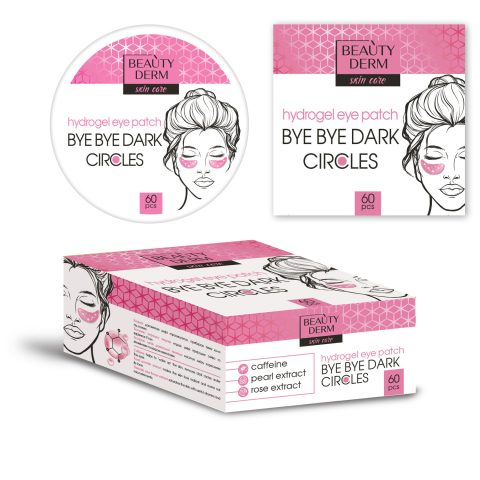 Bye Bye dark circles pink hydrogel patches, Beauty derm 60 pcs