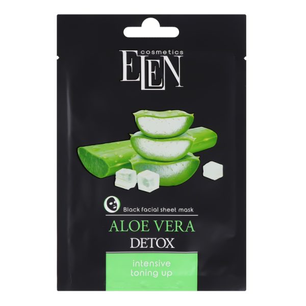 Маска для лица тканевая “ELEN cosmetics”, “Aaloe Vera Detox” 25 мл