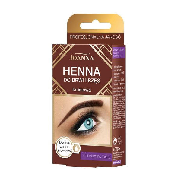 Kulmien ja ripsien sävy Joanna Henna 3.0 tummanruskea 2*15 ml