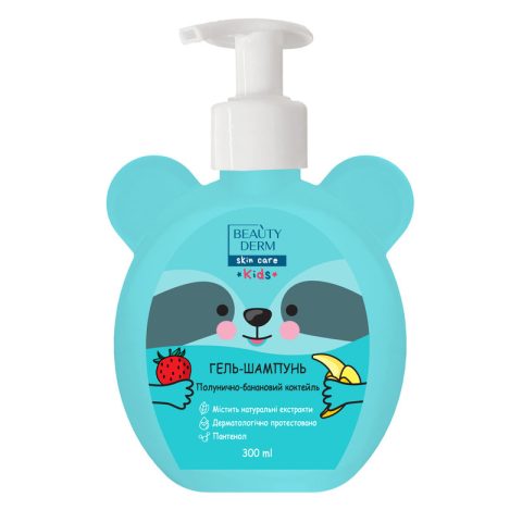 2 in 1 body wash & shampoo “Beatyderm Kids” with strawberry and banana 300ml