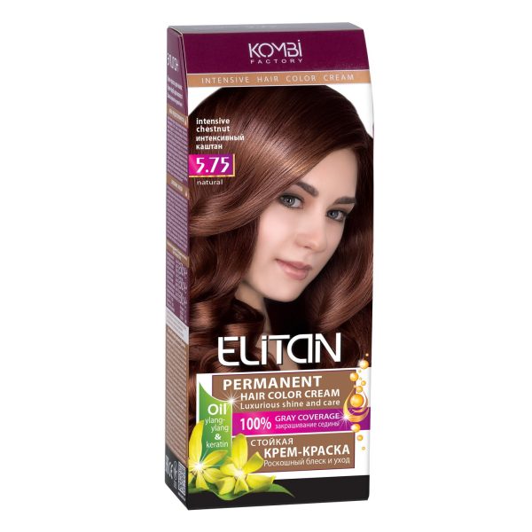 Крем-краска для волос «Elitan» , 5.75 — Интенсивный каштан