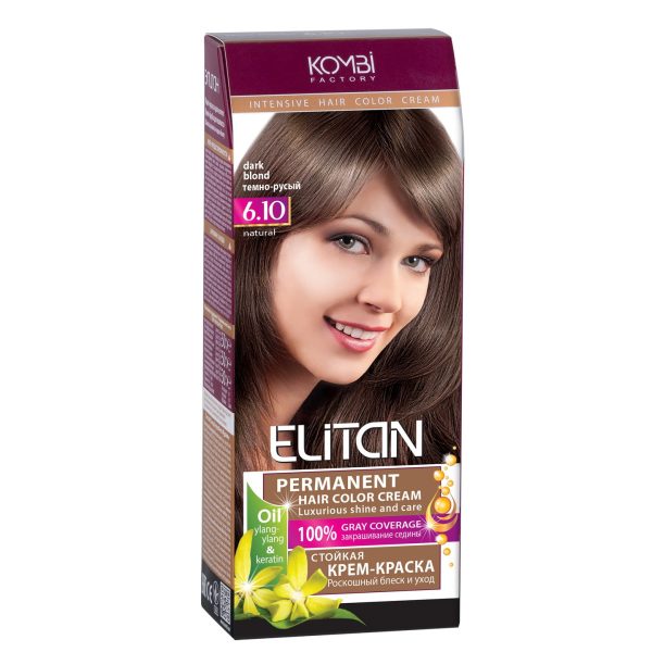 Permanent hair color cream Elitan Intensive 6.10 Dark Blond