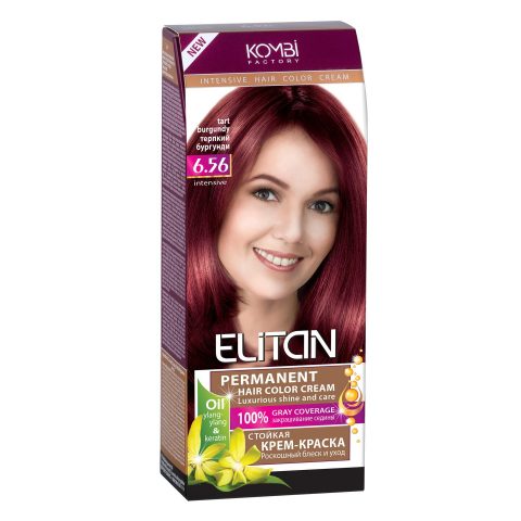 Permanent hair color cream Elitan Intensive 6.56 Tart Burgundy