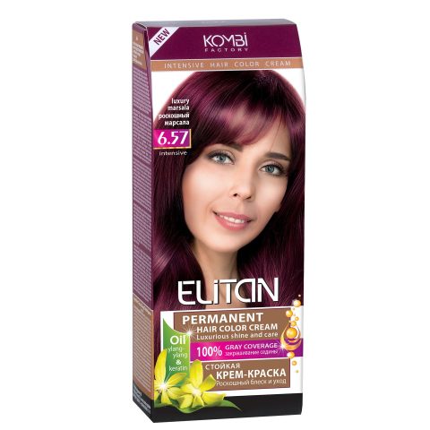 Permanent hair color cream Elitan Intensive 6.57 Luxury Marsala