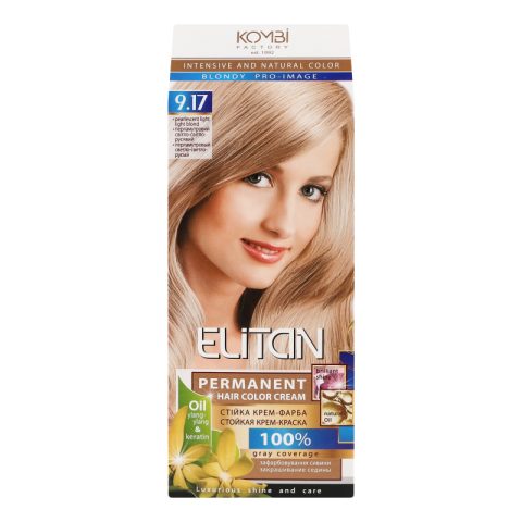 Hair colour “Elitan”, 9.17 Pearl Light Light Blond
