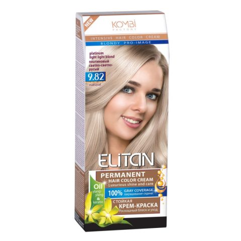 Hair colour “Elitan”, 9.82 Platinum Light Light Blond