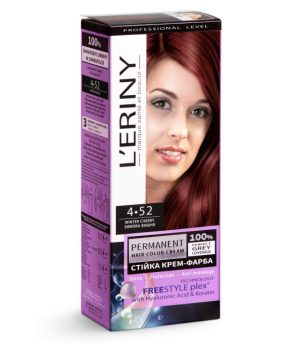 Permanent hair color cream L’ERINY, 4.52 Winter cherry