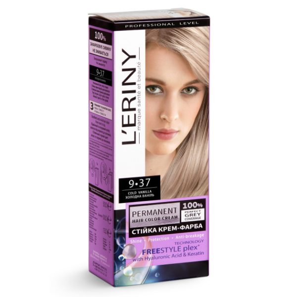 Permanent hair color cream L’ERINY, 9.37 Cold vanilla