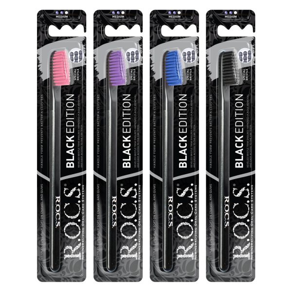 Toothbrush R.O.C.S.® Classic Black Edition Medium