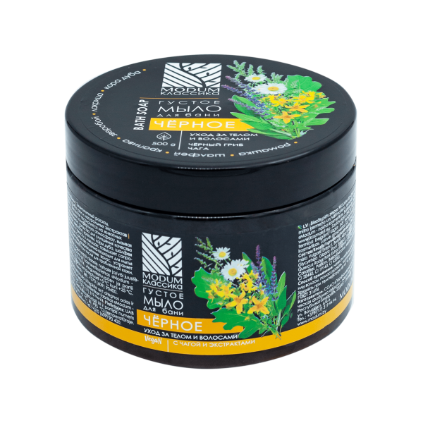 Paksu saippua vartalolle ja hiuksille ”Modum” ”Black” 500 g