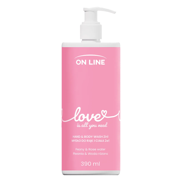 Hand and body soap “On Line Love is all you need” Peony&Rose water 390ml