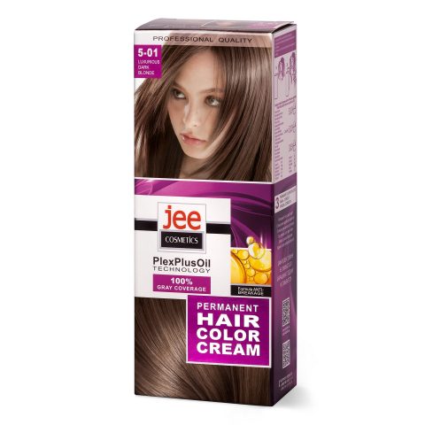Permanent hair color cream JEE COSMETICS, 5-01 — LUXURIOUS DARK BLONDE