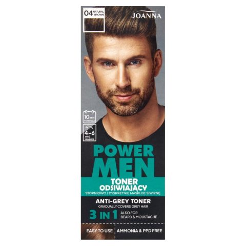 Anti-grey toner “Joanna Power Men” 04 Natural Brown 80 g Anti-grey toner “Joanna Power Men” 04 Natural Brown 80 g
