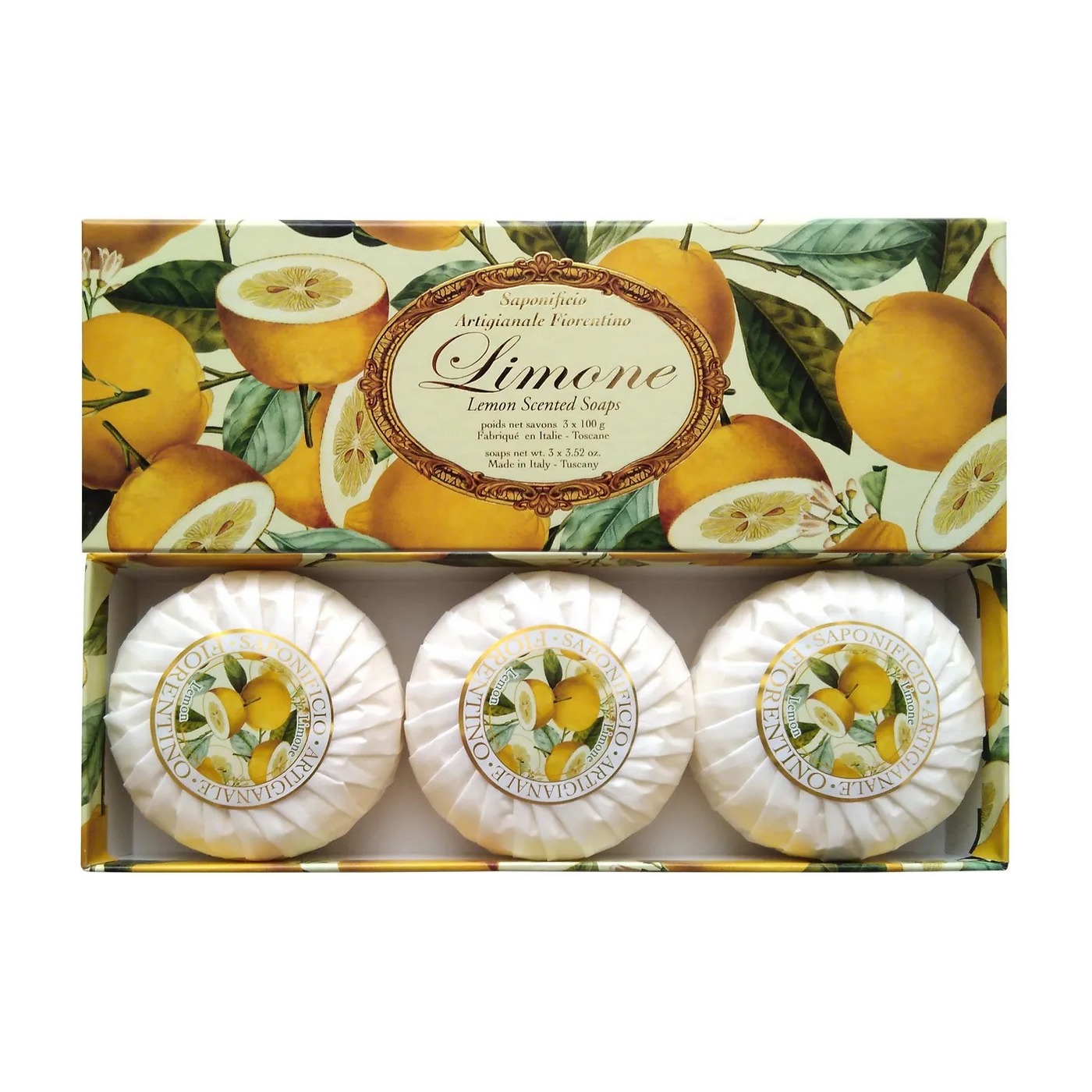 Seebikomplekt “Fiorentino” “Limone”, (sidruni lõhnaga), 3×100 g Seebikomplekt “Fiorentino” “Limone”, (sidruni lõhnaga), 3×100 g