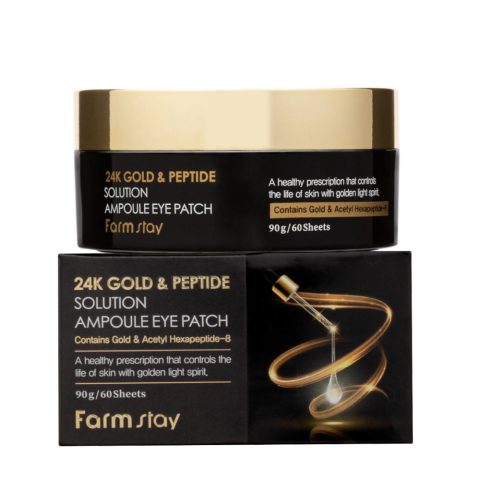 Гидрогелевые патчи под глаза “FarmStay 24K Gold” с золотом и пептидами 60pcs