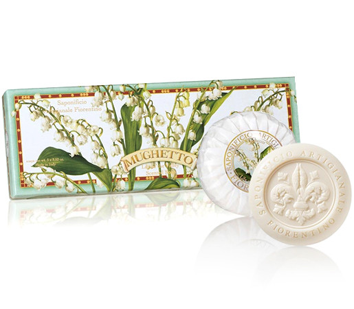Seebikomplekt “Fiorentino” “Mughetto”, (orasliljapuu lõhnaga) 3×100 g Seebikomplekt “Fiorentino” “Mughetto”, (orasliljapuu lõhnaga) 3×100 g