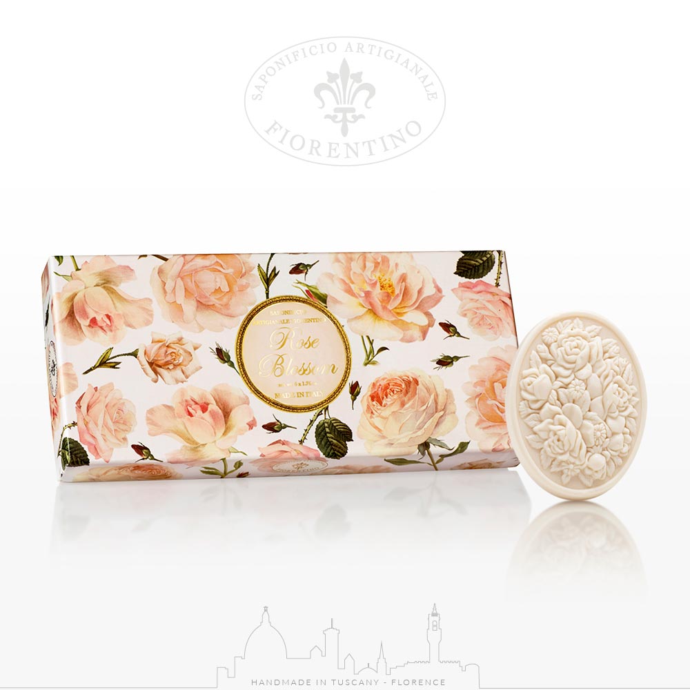 Seebikomplekt “Fiorentino” “Rose Blossom” (roosi lõhnaga), 3×125 g Seebikomplekt “Fiorentino” “Rose Blossom” (roosi lõhnaga), 3×125 g