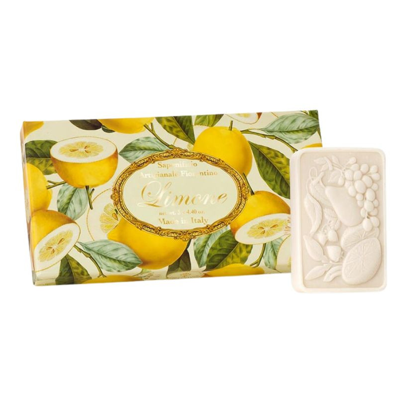 Seebikomplekt “Fiorentino” “Limone” (sidruni lõhnaga), 3×125 g Seebikomplekt “Fiorentino” “Limone” (sidruni lõhnaga), 3×125 g