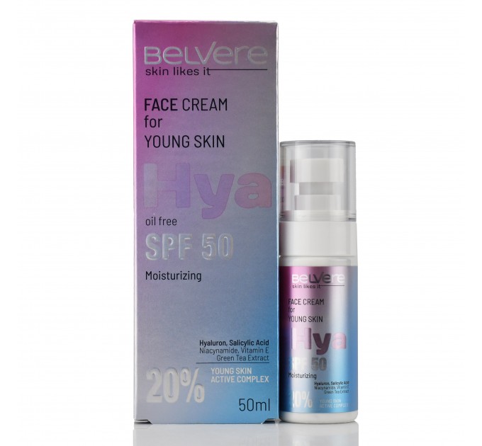 Niisutav näokreem “BELVERE”, Hya hüaluroonhappega SPF 50 50 ml Niisutav näokreem “BELVERE”, Hya hüaluroonhappega SPF 50 50 ml