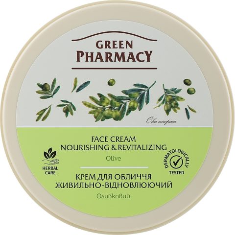 Oliiviõliga näokreem „Toitev ja taastav” Green Pharmacy 200ml