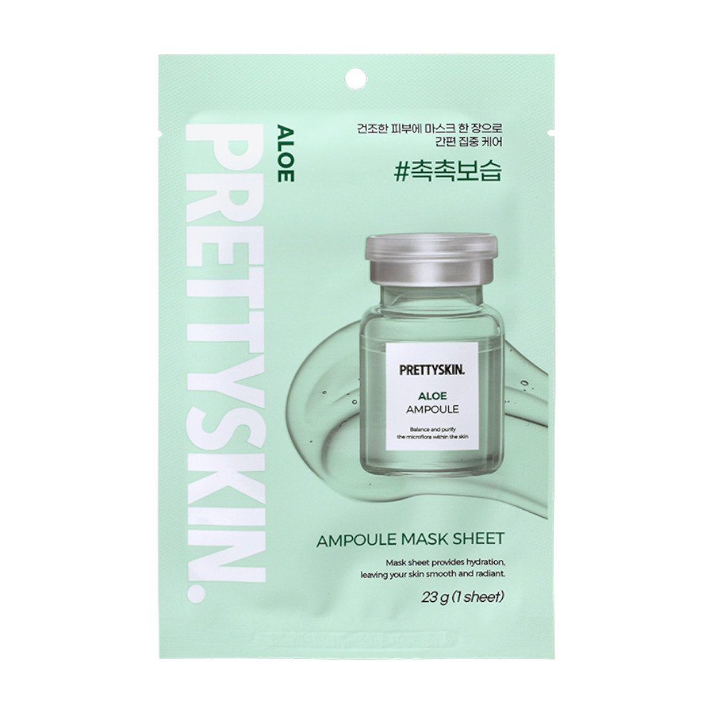 Aloe vera ampull-lappmask näole Prettyskin 23ml Aloe vera ampull-lappmask näole Prettyskin 23ml